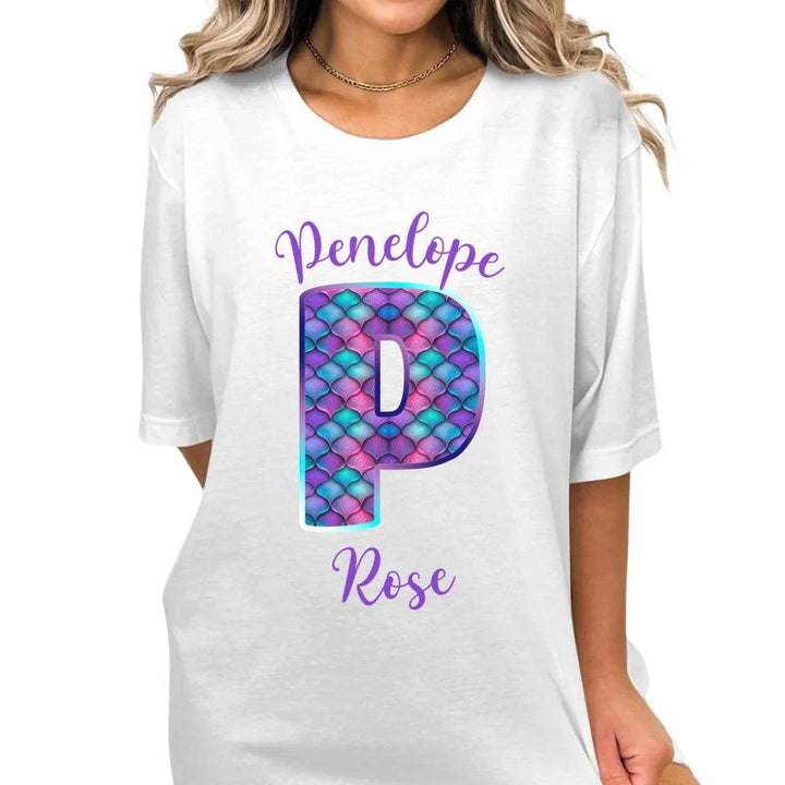 Custom Mermaid Alphabet T-Shirt - ART-TSH196 - ARTFULANE