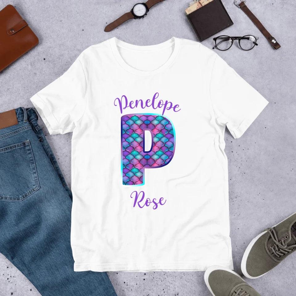 Custom Mermaid Alphabet T-Shirt - ART-TSH196 - ARTFULANE