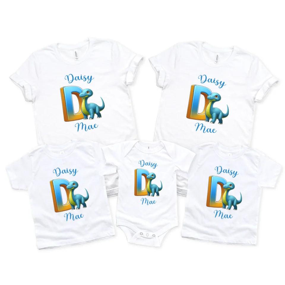 Custom Bright Dinosaur Alphabet T-Shirt - ART-TSH198 - ARTFULANE