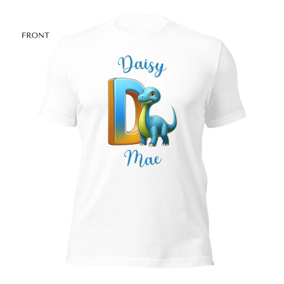 Custom Bright Dinosaur Alphabet T-Shirt - ART-TSH198 - ARTFULANE