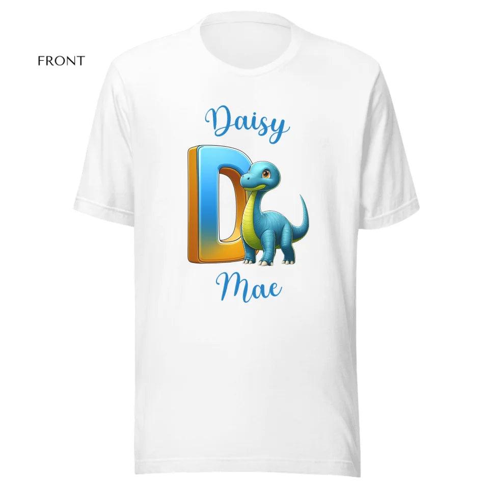 Custom Bright Dinosaur Alphabet T-Shirt - ART-TSH198 - ARTFULANE