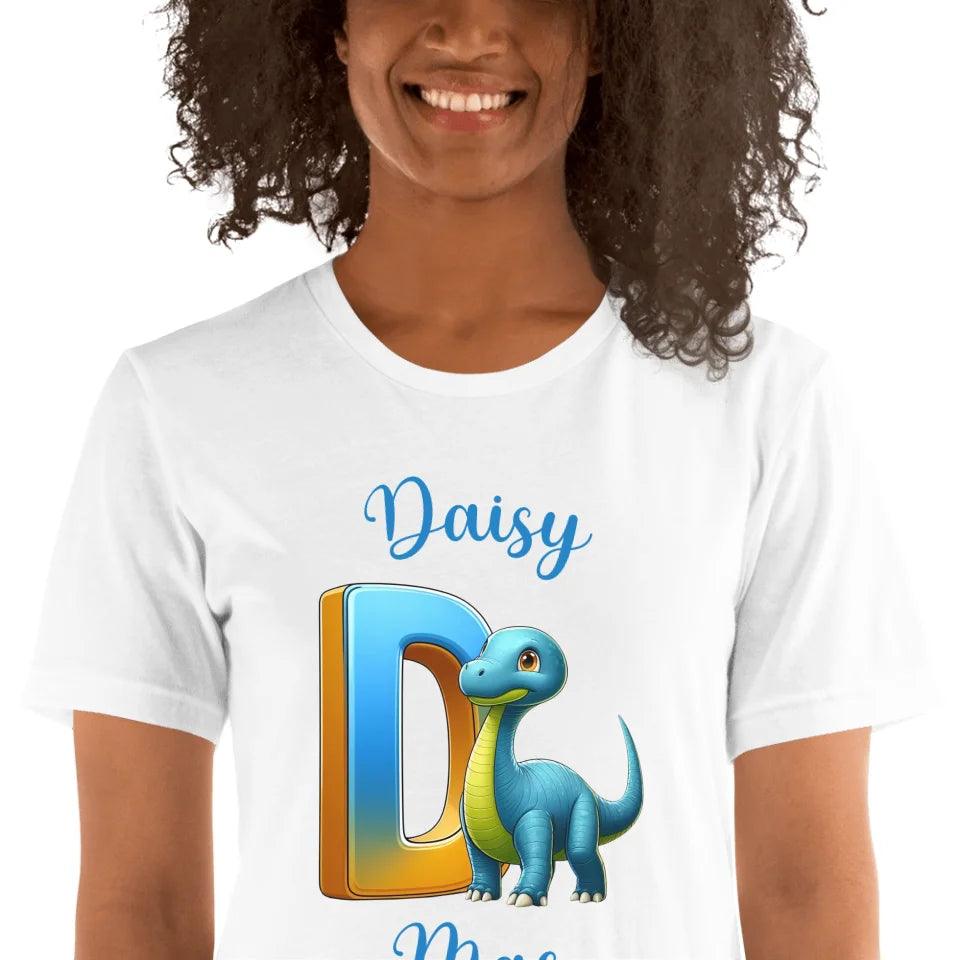 Custom Bright Dinosaur Alphabet T-Shirt - ART-TSH198 - ARTFULANE