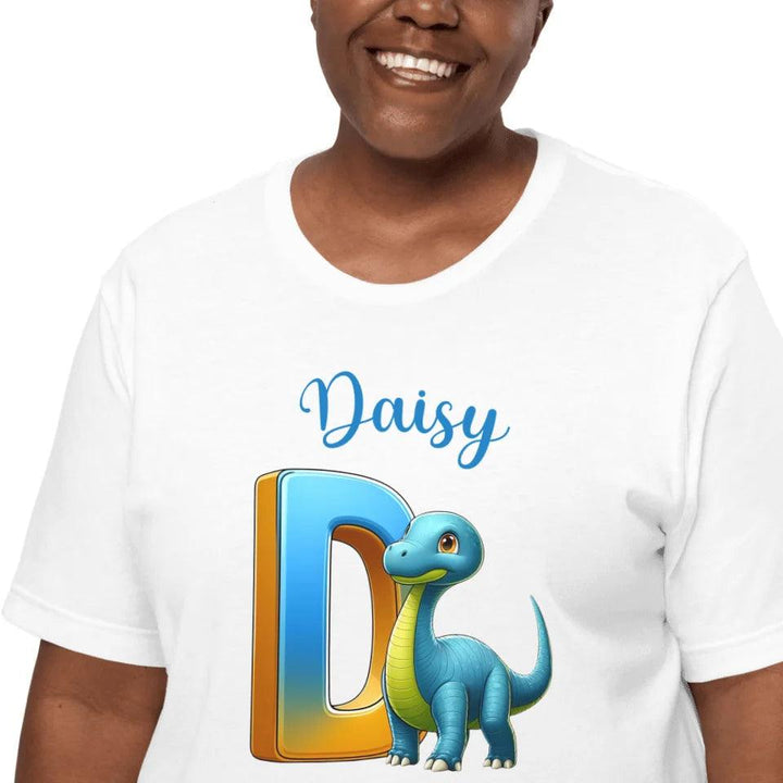 Custom Bright Dinosaur Alphabet T-Shirt - ART-TSH198 - ARTFULANE