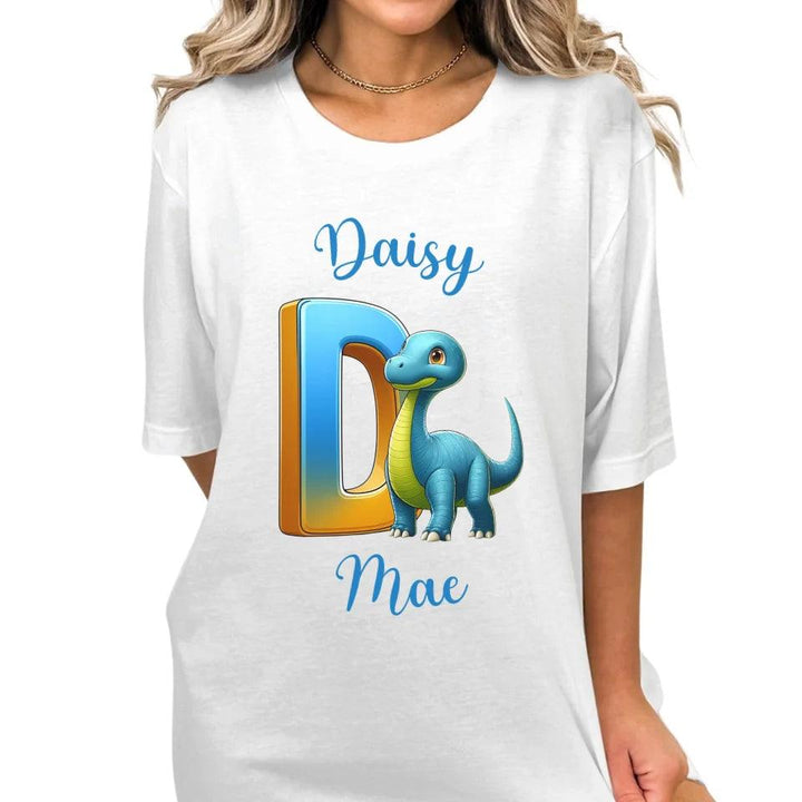 Custom Bright Dinosaur Alphabet T-Shirt - ART-TSH198 - ARTFULANE