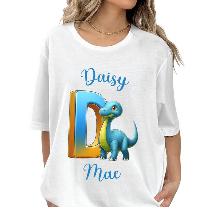 Custom Bright Dinosaur Alphabet T-Shirt - ART-TSH198 - ARTFULANE