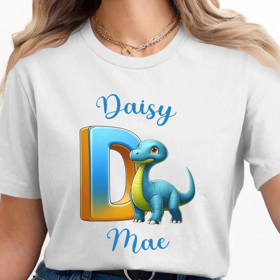 Custom Bright Dinosaur Alphabet T-Shirt - ART-TSH198 - ARTFULANE