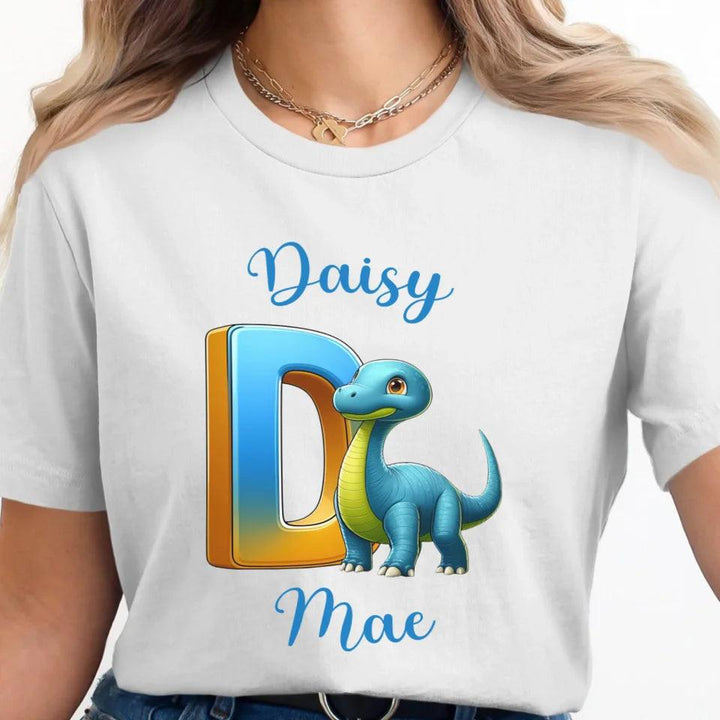 Custom Bright Dinosaur Alphabet T-Shirt - ART-TSH198 - ARTFULANE