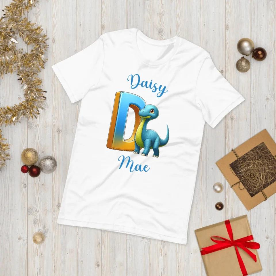 Custom Bright Dinosaur Alphabet T-Shirt - ART-TSH198 - ARTFULANE