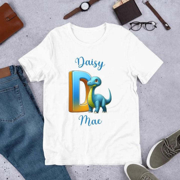 Custom Bright Dinosaur Alphabet T-Shirt - ART-TSH198 - ARTFULANE