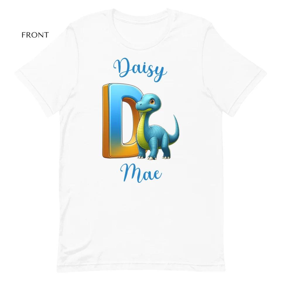 Custom Bright Dinosaur Alphabet T-Shirt - ART-TSH198 - ARTFULANE