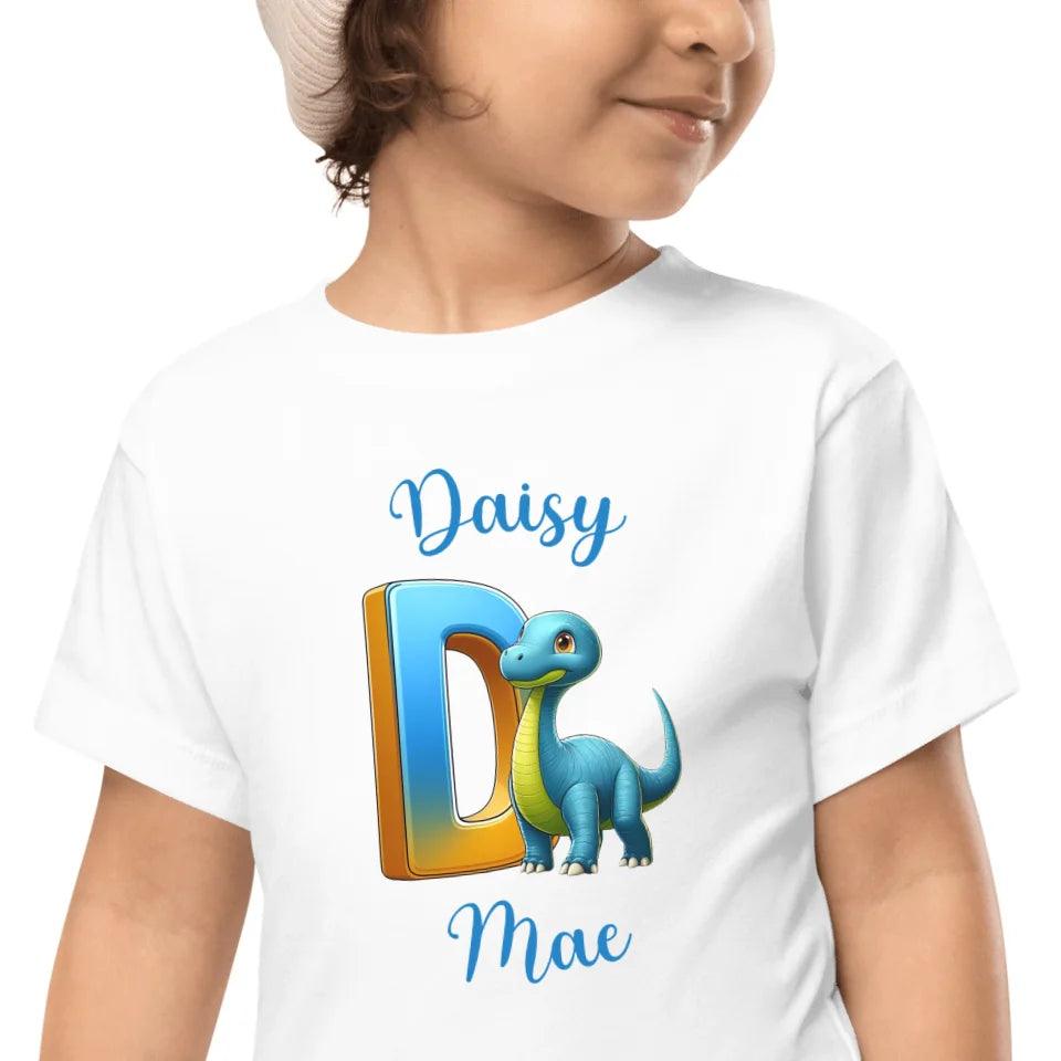 Custom Bright Dinosaur Alphabet T-Shirt - ART-TSH198 - ARTFULANE