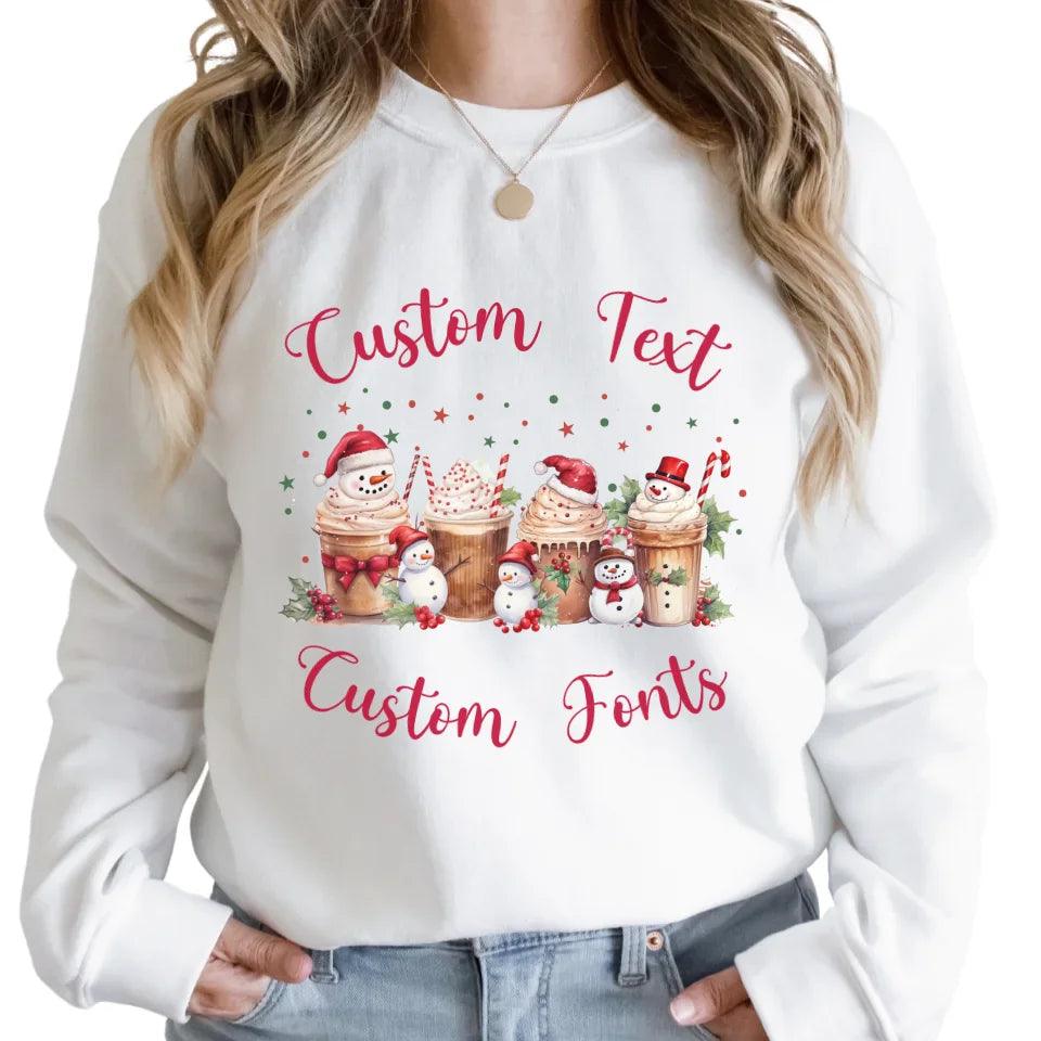 Custom Vintage Christmas Snowman Coffee Sweatshirt & Hoodie - ART-SWH199 - ARTFULANE