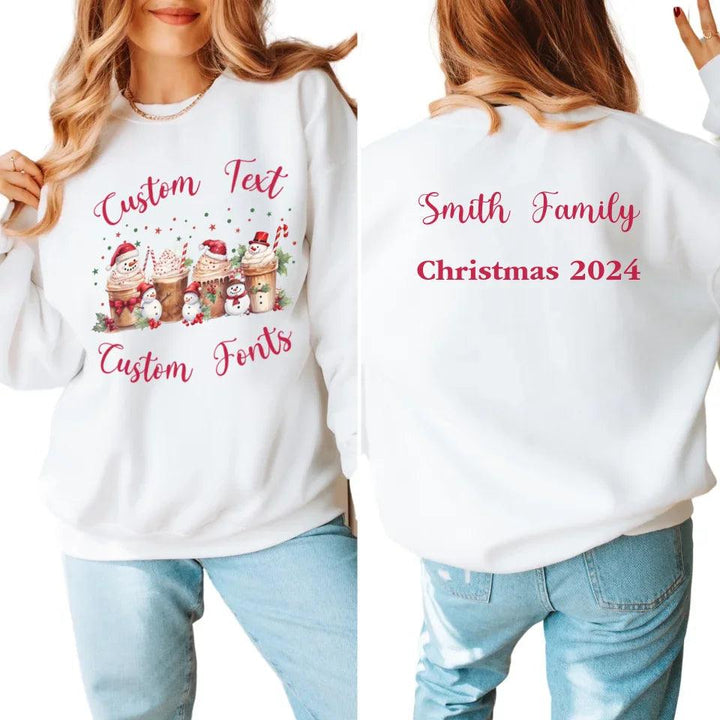 Custom Vintage Christmas Snowman Coffee Sweatshirt & Hoodie - ART-SWH199 - ARTFULANE