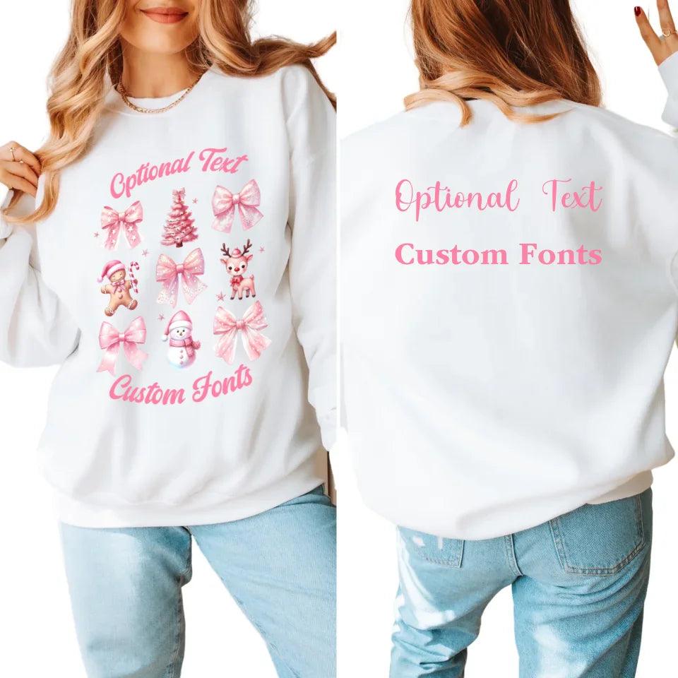 Custom Vintage Pink Coquette Christmas Sweatshirt & Hoodie - ART-SWH201 - ARTFULANE