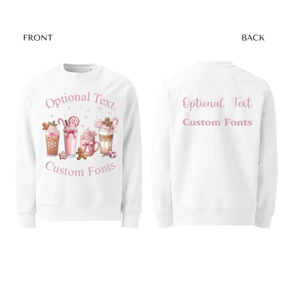 Custom Christmas Coffee Pink Coquette Bow Sweatshirt & Hoodie - ART-SWH210 - ARTFULANE