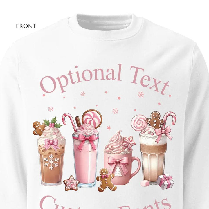 Custom Christmas Coffee Pink Coquette Bow Sweatshirt & Hoodie - ART-SWH210 - ARTFULANE