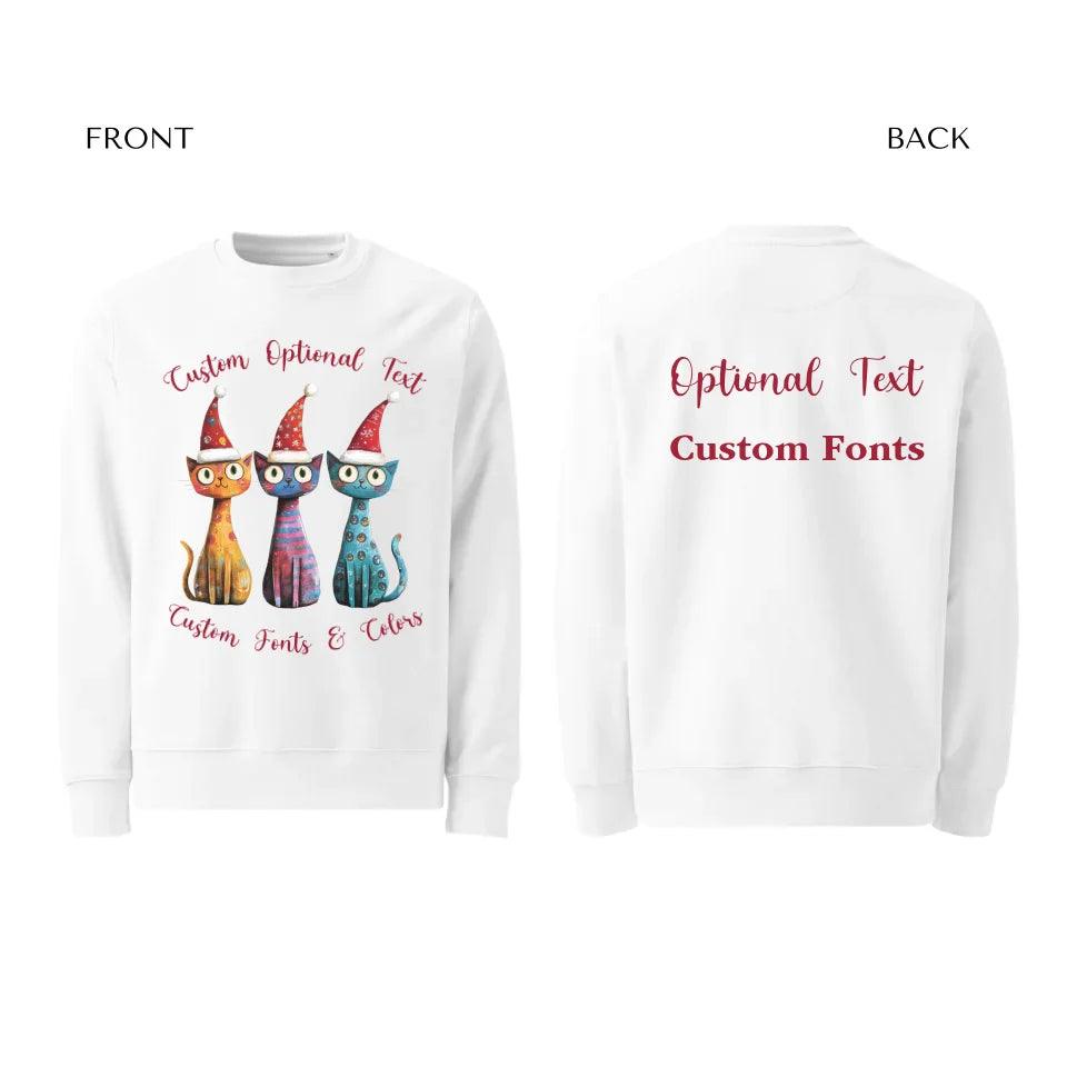 Custom Whimsical Christmas Cats Sweatshirt & Hoodie - ART-SWH225 - ARTFULANE