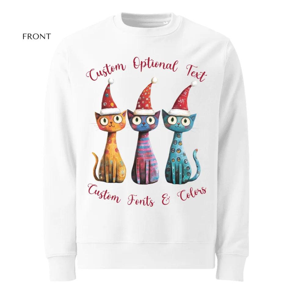 Custom Whimsical Christmas Cats Sweatshirt & Hoodie - ART-SWH225 - ARTFULANE