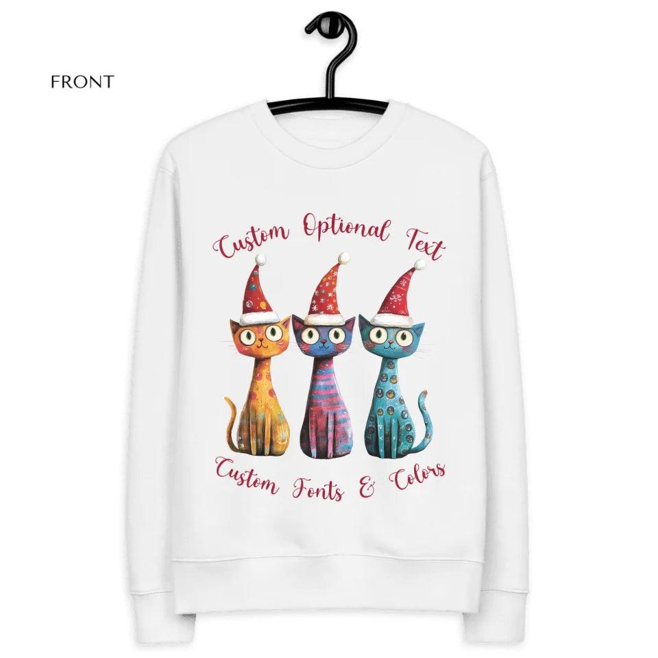 Custom Whimsical Christmas Cats Sweatshirt & Hoodie - ART-SWH225 - ARTFULANE