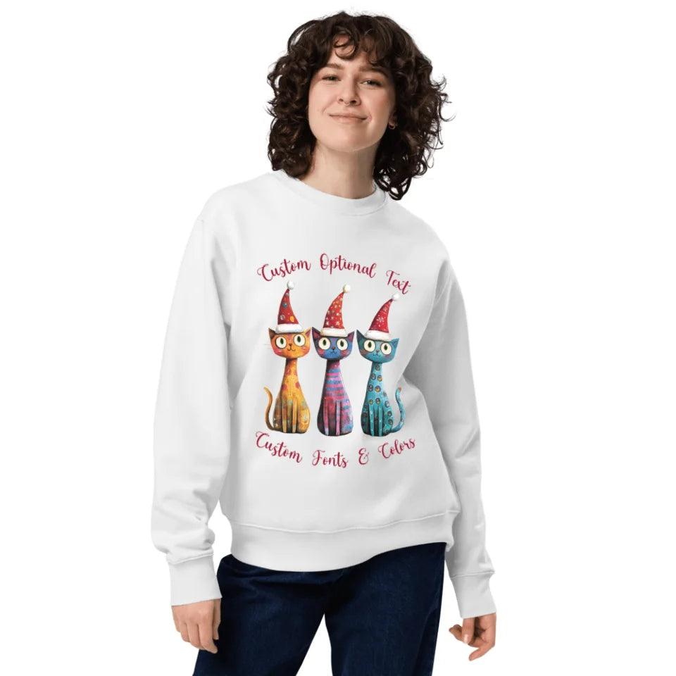 Custom Whimsical Christmas Cats Sweatshirt & Hoodie - ART-SWH225 - ARTFULANE