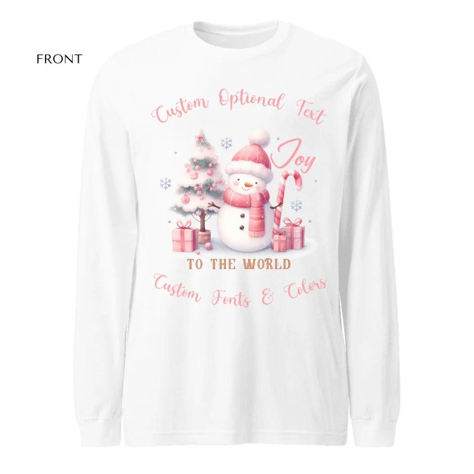 Custom Pink Christmas Long Sleeve Tee - ART-LST220 - ARTFULANE