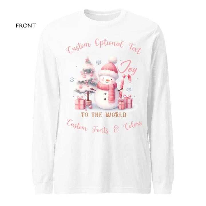 Custom Pink Christmas Long Sleeve Tee - ART-LST220 - ARTFULANE