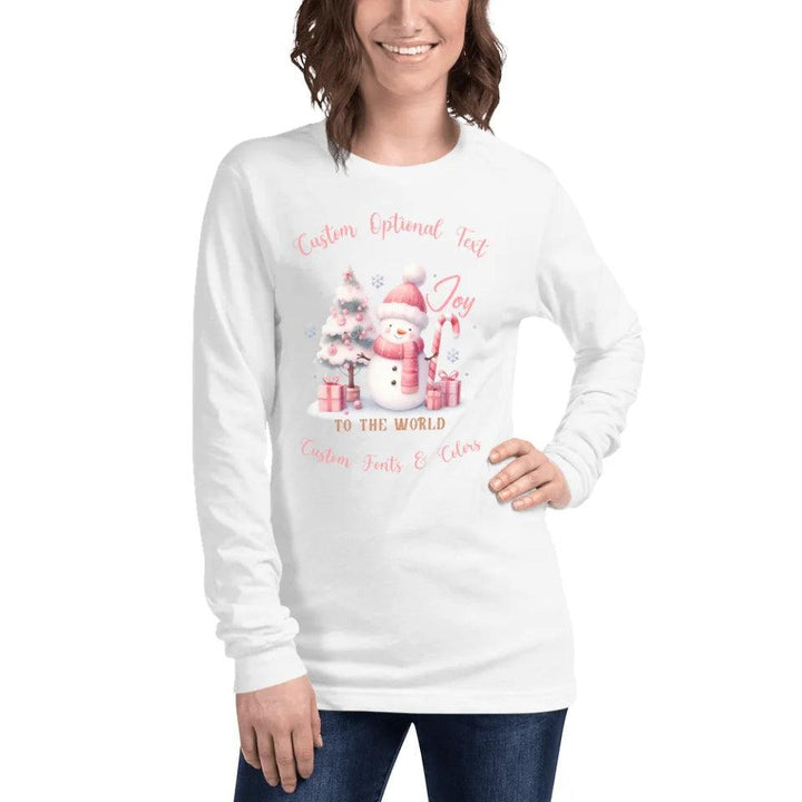 Custom Pink Christmas Long Sleeve Tee - ART-LST220 - ARTFULANE