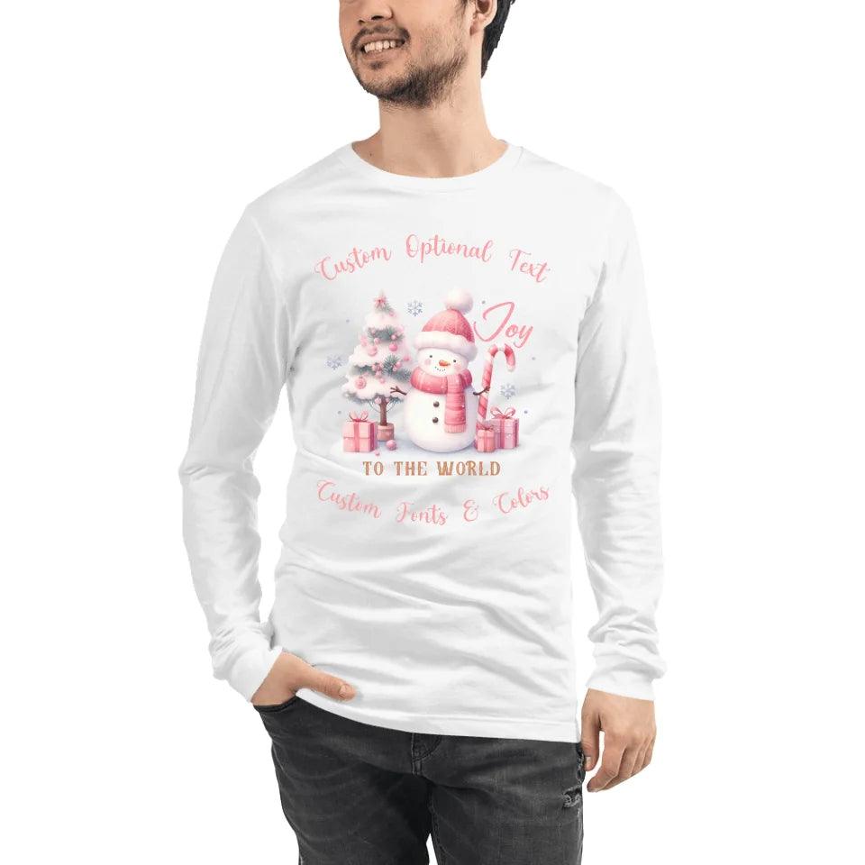 Custom Pink Christmas Long Sleeve Tee - ART-LST220 - ARTFULANE