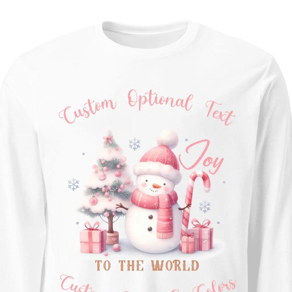 Custom Pink Christmas Long Sleeve Tee - ART-LST220 - ARTFULANE