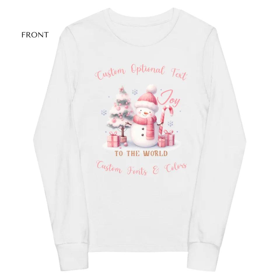 Custom Pink Christmas Long Sleeve Tee - ART-LST220 - ARTFULANE