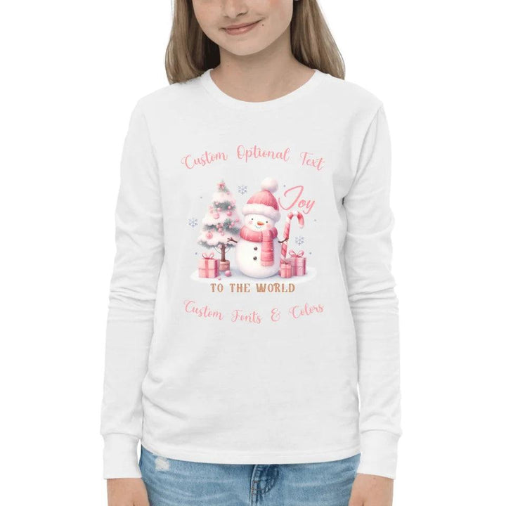 Custom Pink Christmas Long Sleeve Tee - ART-LST220 - ARTFULANE