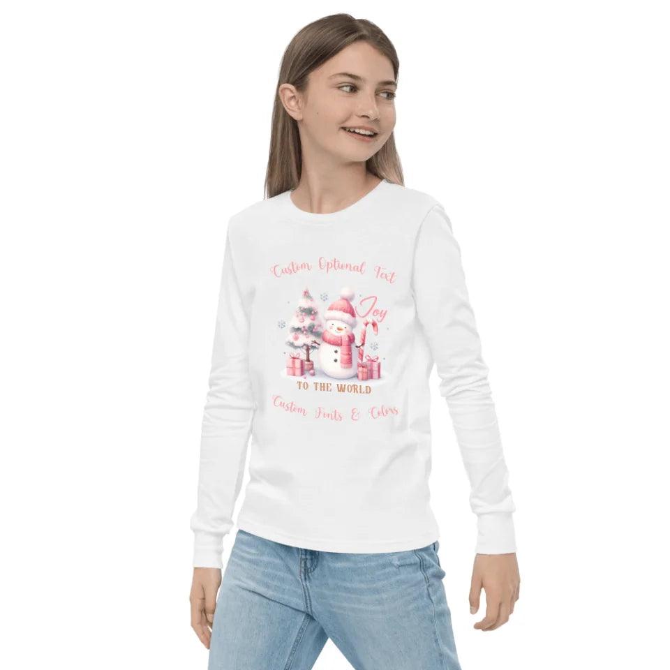 Custom Pink Christmas Long Sleeve Tee - ART-LST220 - ARTFULANE