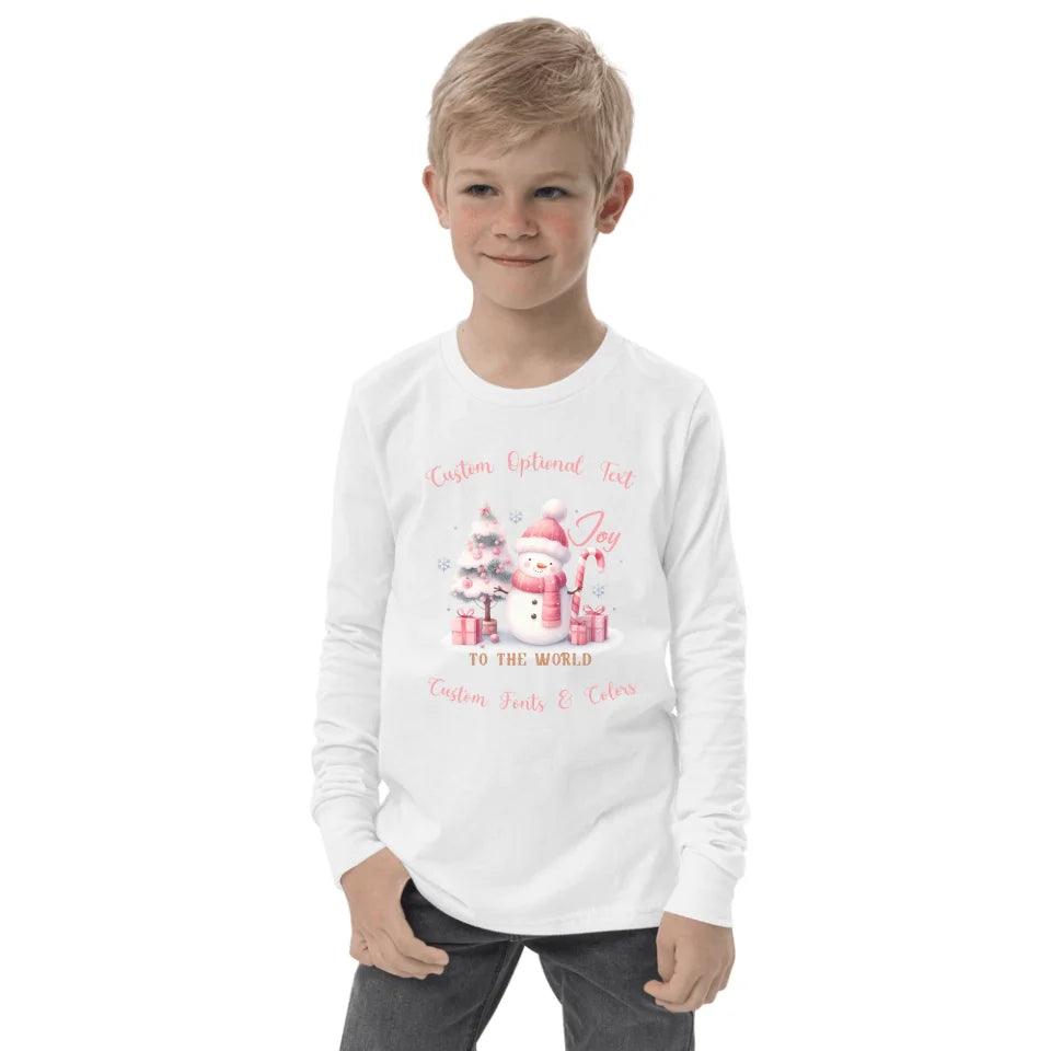 Custom Pink Christmas Long Sleeve Tee - ART-LST220 - ARTFULANE