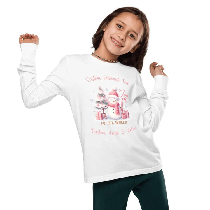 Custom Pink Christmas Long Sleeve Tee - ART-LST220 - ARTFULANE