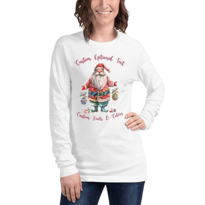 Custom Quirky Whimsical Christmas Long Sleeve Tee - ART-LST226 - ARTFULANE