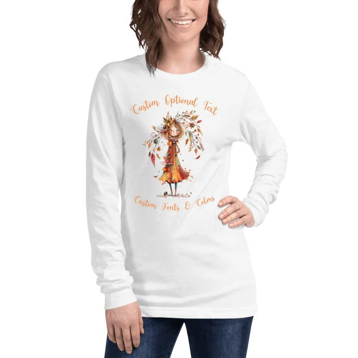 Custom Quirky Whimsical Autumn Long Sleeve Tee - ART-LST227 - ARTFULANE