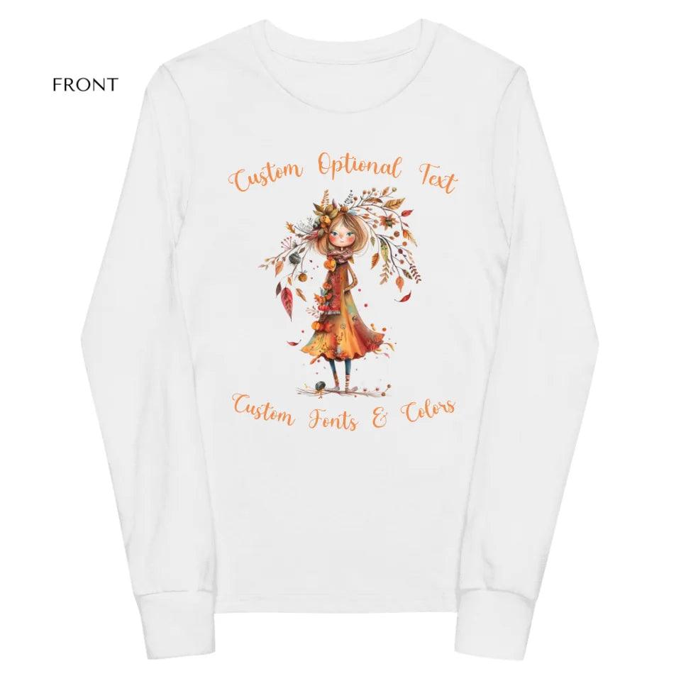 Custom Quirky Whimsical Autumn Long Sleeve Tee - ART-LST227 - ARTFULANE