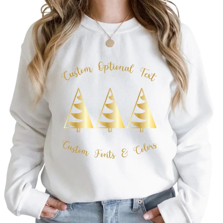 Custom Minimalist Christmas Tree Sweatshirt & Hoodie - ART-SWH229 - ARTFULANE