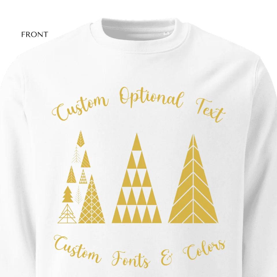 Custom Elegant Minimalist Geometric Christmas Trees Sweatshirt & Hoodie - ART-SWH230 - ARTFULANE