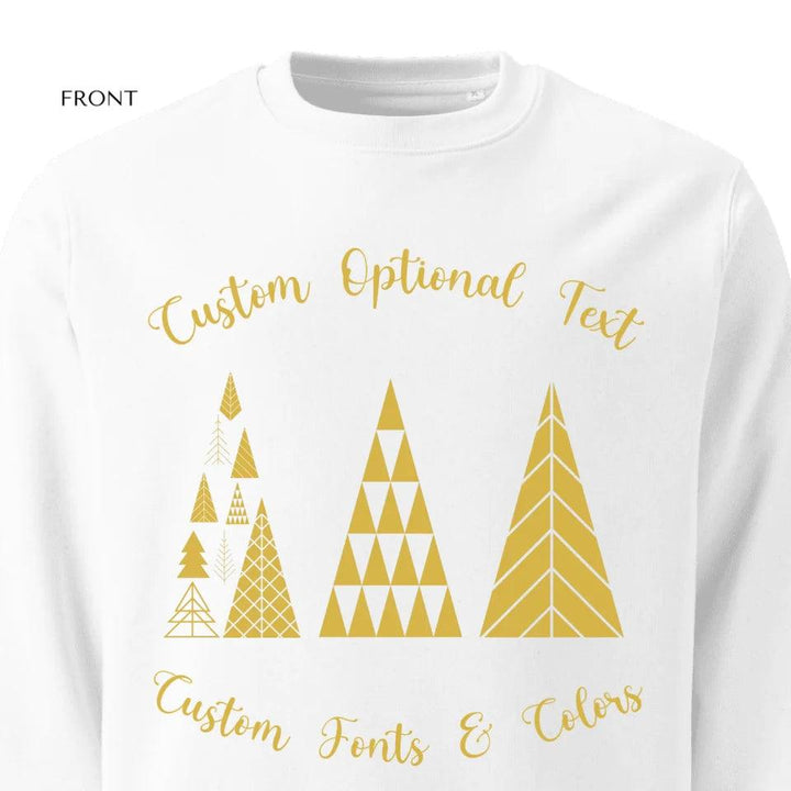 Custom Elegant Minimalist Geometric Christmas Trees Sweatshirt & Hoodie - ART-SWH230 - ARTFULANE