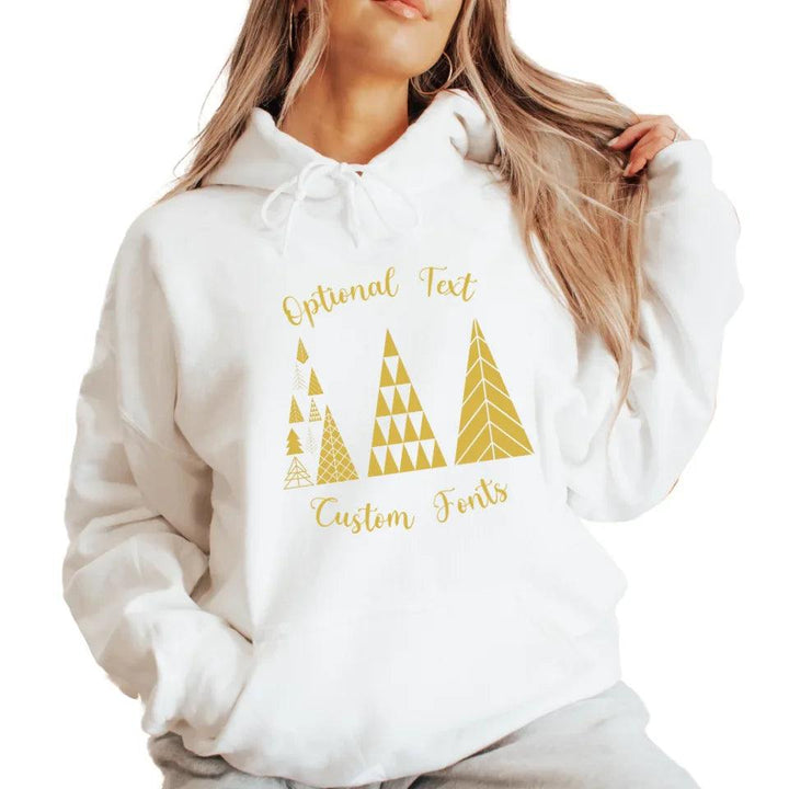 Custom Elegant Minimalist Geometric Christmas Trees Sweatshirt & Hoodie - ART-SWH230 - ARTFULANE