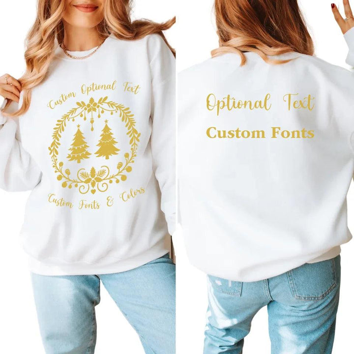 Custom Christmas Garland Wreath Silhouette Sweatshirt & Hoodie - ART-SWH231 - ARTFULANE