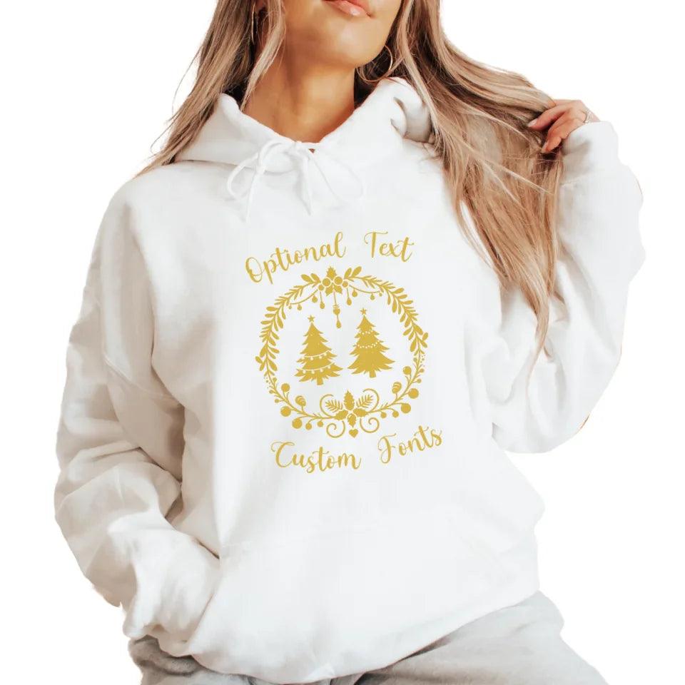 Custom Christmas Garland Wreath Silhouette Sweatshirt & Hoodie - ART-SWH231 - ARTFULANE