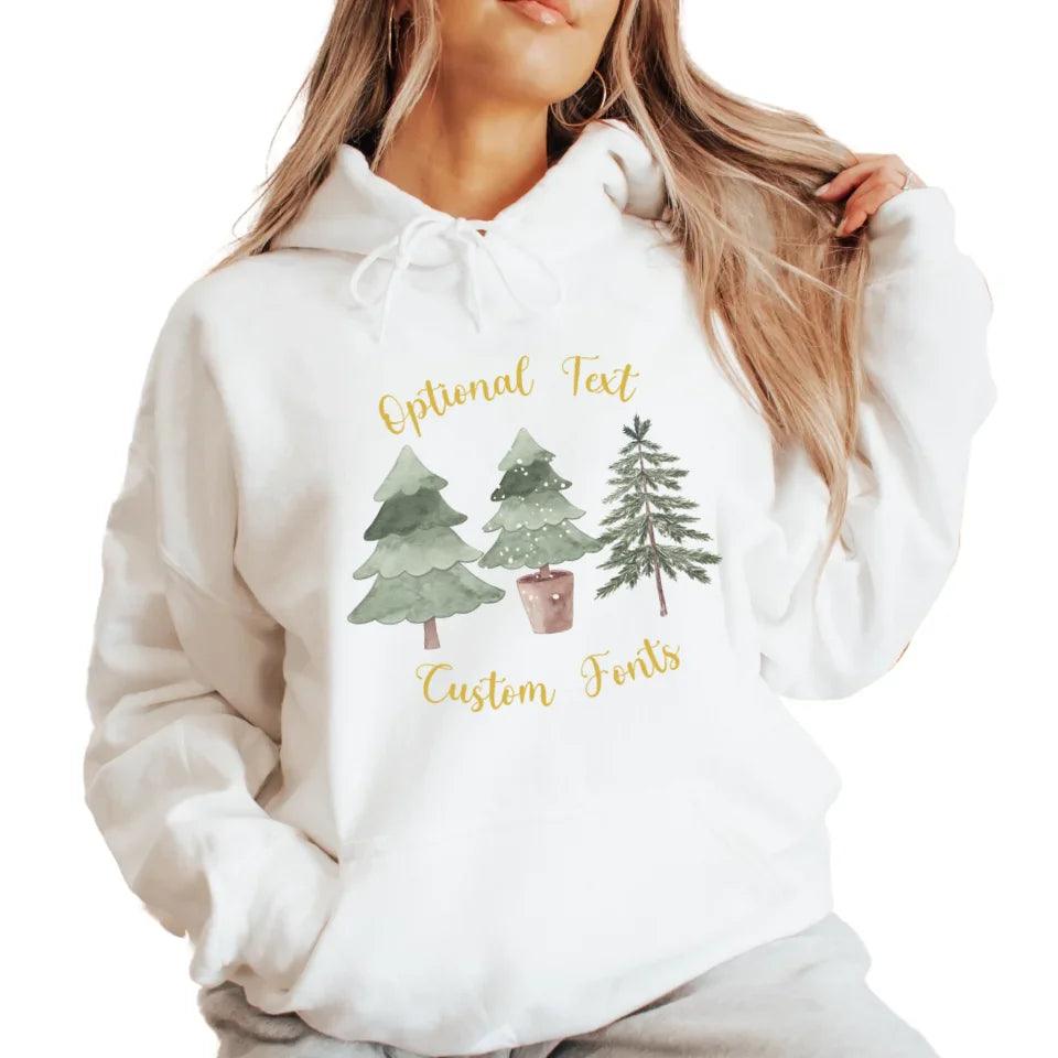 Custom Watercolor Christmas Tree Sweatshirt & Hoodie - ART-SWH232 - ARTFULANE