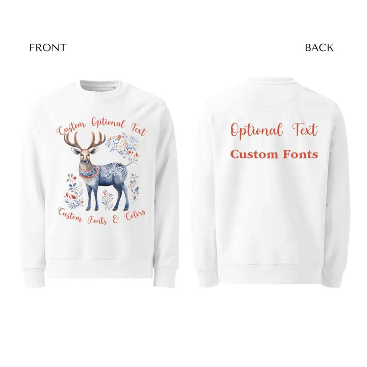 Custom Scandinavian Christmas Reindeer Sweatshirt & Hoodie - ART-SWH239 - ARTFULANE