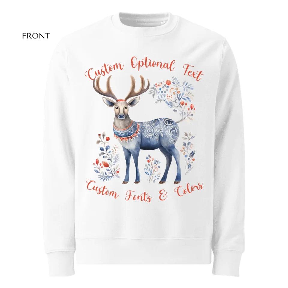 Custom Scandinavian Christmas Reindeer Sweatshirt & Hoodie - ART-SWH239 - ARTFULANE