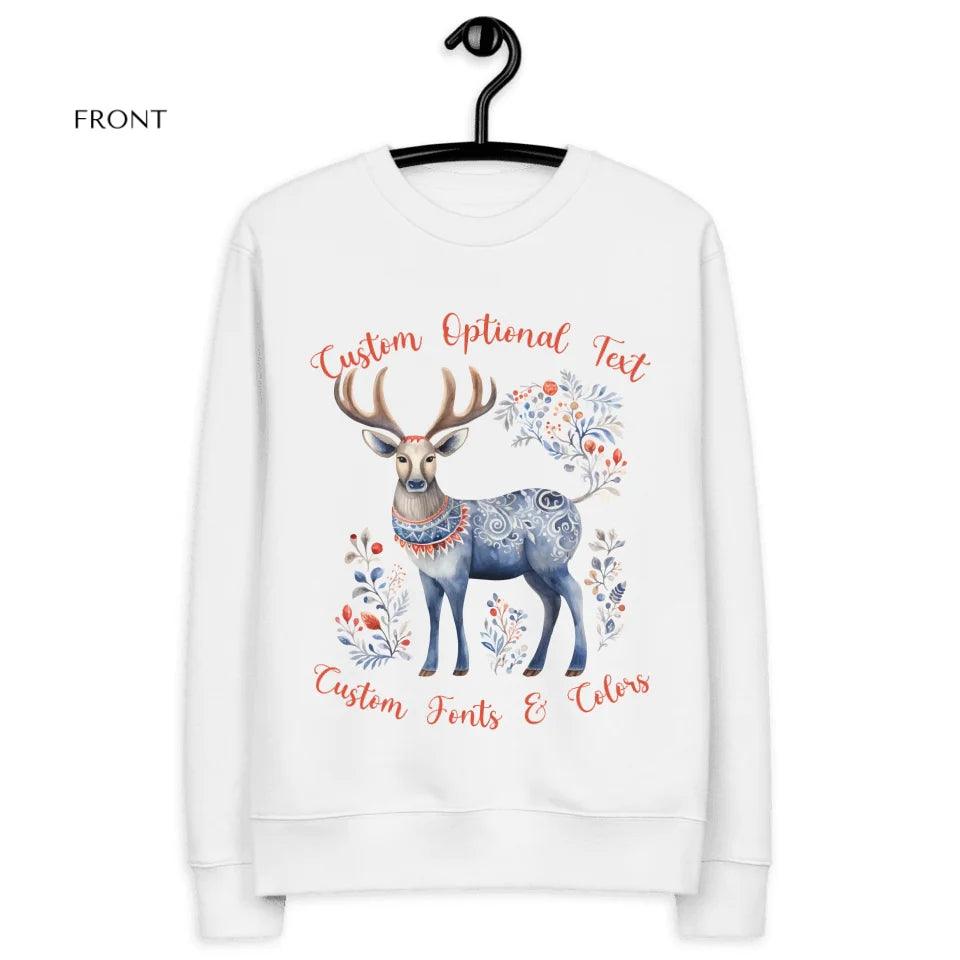 Custom Scandinavian Christmas Reindeer Sweatshirt & Hoodie - ART-SWH239 - ARTFULANE