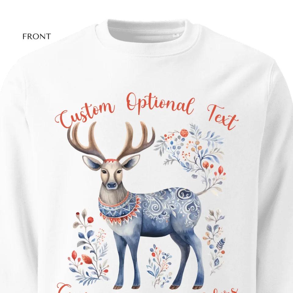 Custom Scandinavian Christmas Reindeer Sweatshirt & Hoodie - ART-SWH239 - ARTFULANE