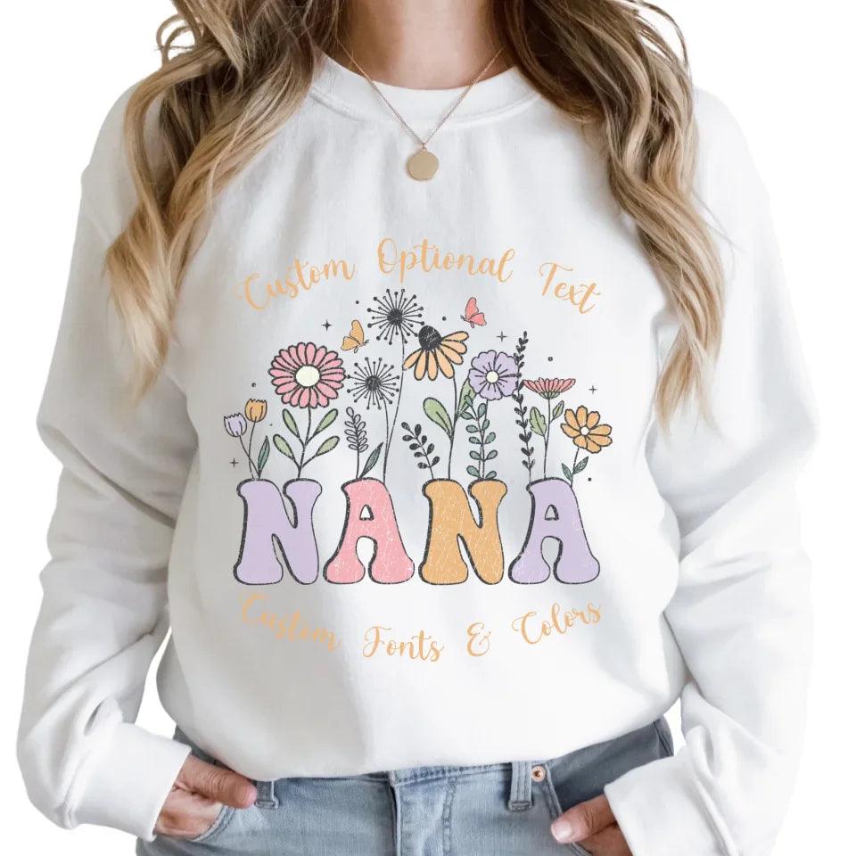 Custom Retro Mom & Grandma Flowers Sweatshirt & Hoodie - ART-SWH246 - ARTFULANE