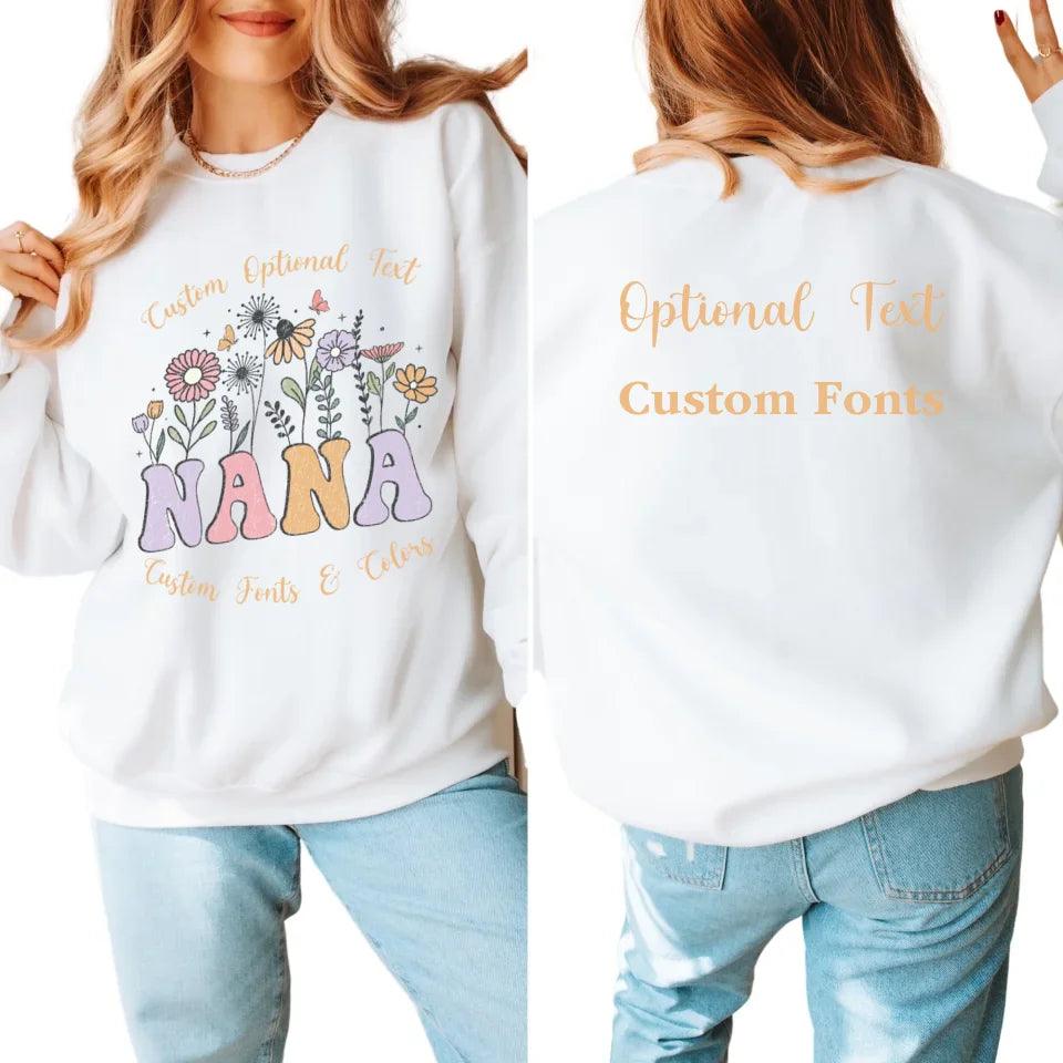 Custom Retro Mom & Grandma Flowers Sweatshirt & Hoodie - ART-SWH246 - ARTFULANE